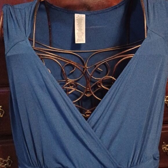 Navy Blue Sleeveless Dress  - Picture 4 of 7